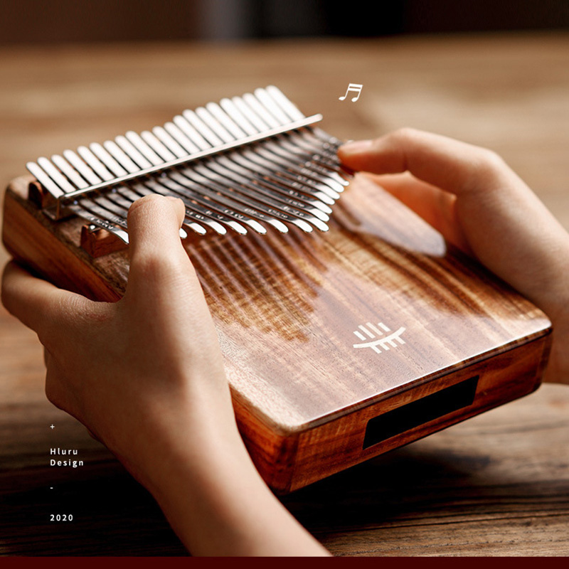 Musical Instrument Dulcimer - Hluru 칼림바 풀 솔리드 우드 엄지