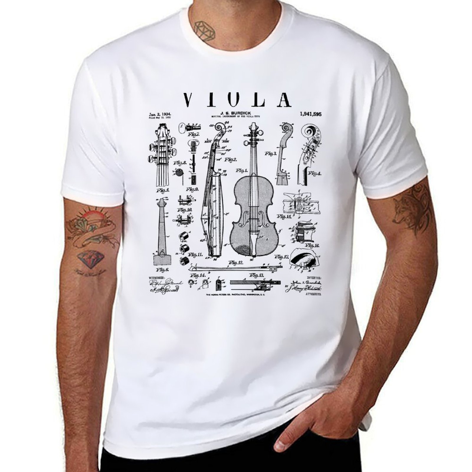 Musical Instrument Viola - 비올라 연주자 음악가 악기 빈티지 특허