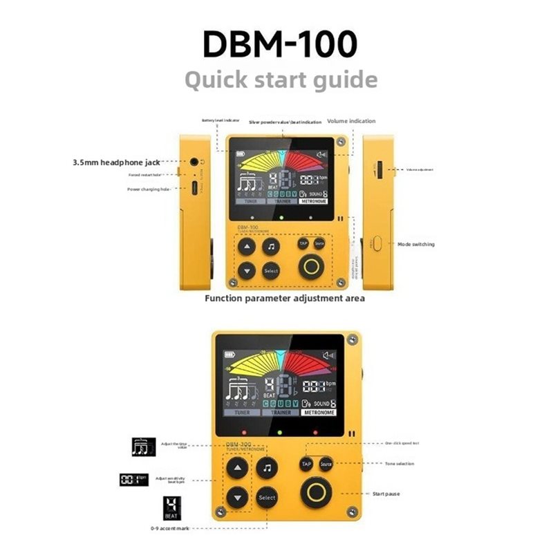 DBM-100 메트로놈 충전식 3in1 디지털 메트로놈 - Musical Instrument Dulcimer 리뷰 및 가격